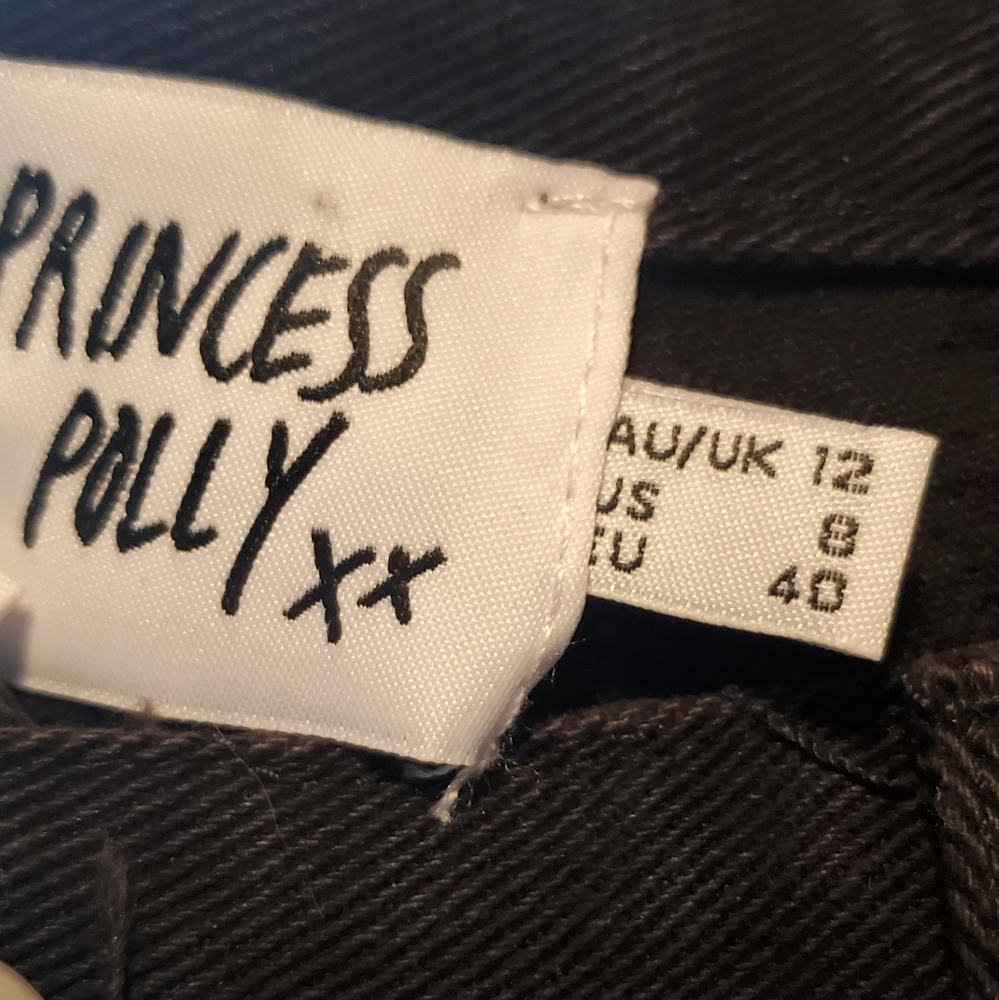 MOVING! Princess Polly Black Button Up High Rise Ankle Jeans - Picture 6 of 7